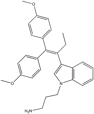 3-{3-[1-ethyl-2,2-bis(4-methoxyphenyl)vinyl]-1H-indol-1-yl}propylamine Struktur