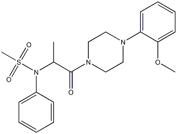 N-{2-[4-(2-methoxyphenyl)-1-piperazinyl]-1-methyl-2-oxoethyl}-N-phenylmethanesulfonamide Struktur