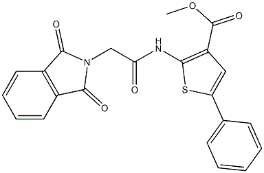 methyl 2-{[(1,3-dioxo-1,3-dihydro-2H-isoindol-2-yl)acetyl]amino}-5-phenylthiophene-3-carboxylate Struktur