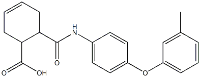 6-{[4-(3-methylphenoxy)anilino]carbonyl}-3-cyclohexene-1-carboxylic acid Struktur