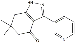 6,6-dimethyl-3-(3-pyridinyl)-1,5,6,7-tetrahydro-4H-indazol-4-one Struktur