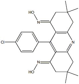 9-(4-chlorophenyl)-3,3,6,6-tetramethyl-3,4,6,7-tetrahydro-1,8(2H,5H)-acridinedione dioxime Struktur