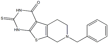 7-benzyl-2-thioxo-2,3,5,6,7,8-hexahydropyrido[4',3':4,5]thieno[2,3-d]pyrimidin-4(1H)-one Struktur