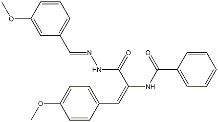 N-[1-{[2-(3-methoxybenzylidene)hydrazino]carbonyl}-2-(4-methoxyphenyl)vinyl]benzamide Struktur