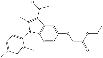 ethyl {[3-acetyl-1-(2,4-dimethylphenyl)-2-methyl-1H-indol-5-yl]oxy}acetate Struktur