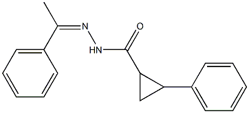 2-phenyl-N'-(1-phenylethylidene)cyclopropanecarbohydrazide Struktur