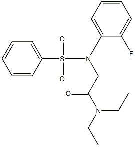 N,N-diethyl-2-[2-fluoro(phenylsulfonyl)anilino]acetamide Struktur