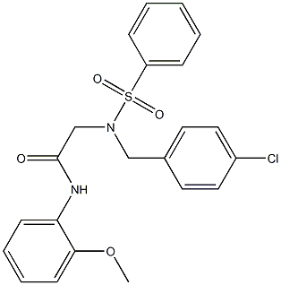 2-[(4-chlorobenzyl)(phenylsulfonyl)amino]-N-(2-methoxyphenyl)acetamide Struktur