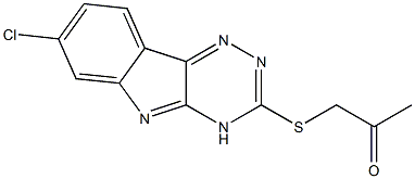 1-[(7-chloro-4H-[1,2,4]triazino[5,6-b]indol-3-yl)sulfanyl]acetone Struktur