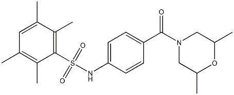 N-{4-[(2,6-dimethyl-4-morpholinyl)carbonyl]phenyl}-2,3,5,6-tetramethylbenzenesulfonamide Struktur