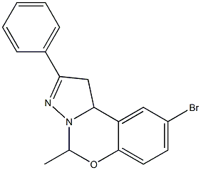 9-bromo-5-methyl-2-phenyl-1,10b-dihydropyrazolo[1,5-c][1,3]benzoxazine Struktur