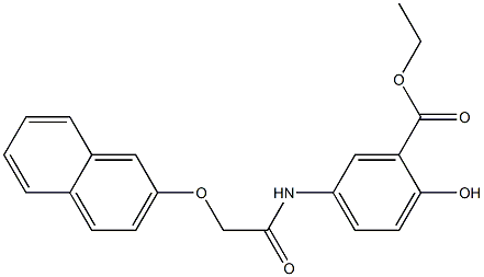 ethyl 2-hydroxy-5-{[(2-naphthyloxy)acetyl]amino}benzoate Struktur