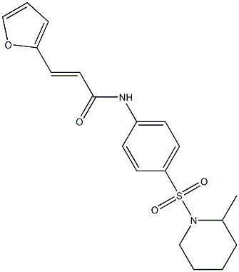 3-(2-furyl)-N-{4-[(2-methyl-1-piperidinyl)sulfonyl]phenyl}acrylamide Struktur