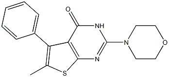 6-methyl-2-(4-morpholinyl)-5-phenylthieno[2,3-d]pyrimidin-4(3H)-one Struktur