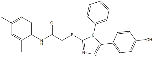 N-(2,4-dimethylphenyl)-2-{[5-(4-hydroxyphenyl)-4-phenyl-4H-1,2,4-triazol-3-yl]sulfanyl}acetamide Struktur