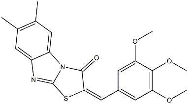 6,7-dimethyl-2-(3,4,5-trimethoxybenzylidene)[1,3]thiazolo[3,2-a]benzimidazol-3(2H)-one Struktur