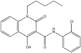 N-(2-chlorophenyl)-4-hydroxy-2-oxo-1-pentyl-1,2-dihydro-3-quinolinecarboxamide Struktur