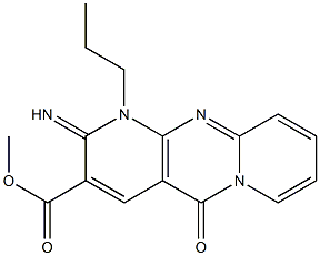 methyl 2-imino-5-oxo-1-propyl-1,5-dihydro-2H-dipyrido[1,2-a:2,3-d]pyrimidine-3-carboxylate Struktur