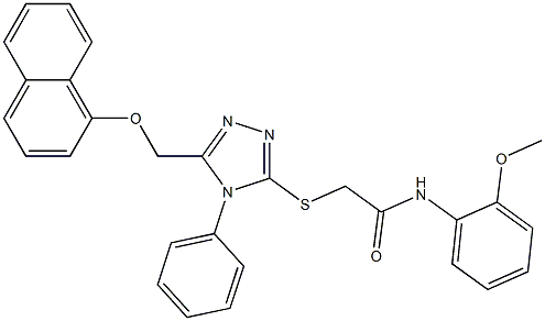 N-(2-methoxyphenyl)-2-({5-[(1-naphthyloxy)methyl]-4-phenyl-4H-1,2,4-triazol-3-yl}sulfanyl)acetamide Struktur