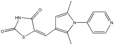 5-{[2,5-dimethyl-1-(4-pyridinyl)-1H-pyrrol-3-yl]methylene}-1,3-thiazolidine-2,4-dione Struktur