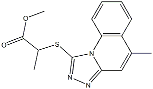 methyl 2-[(5-methyl[1,2,4]triazolo[4,3-a]quinolin-1-yl)sulfanyl]propanoate Struktur