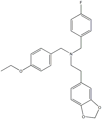 2-(1,3-benzodioxol-5-yl)-N-(4-ethoxybenzyl)-N-(4-fluorobenzyl)ethanamine Struktur