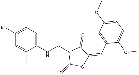 3-[(4-bromo-2-methylanilino)methyl]-5-(2,5-dimethoxybenzylidene)-1,3-thiazolidine-2,4-dione Struktur