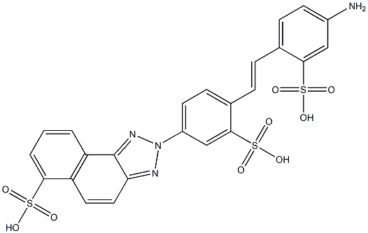 2-{4-[2-(4-amino-2-sulfophenyl)vinyl]-3-sulfophenyl}-2H-naphtho[1,2-d][1,2,3]triazole-6-sulfonic acid Struktur