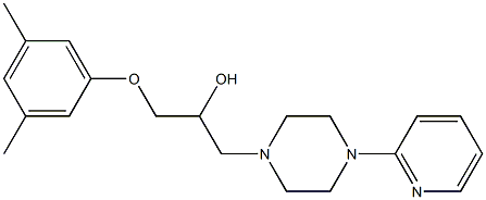 1-(3,5-dimethylphenoxy)-3-[4-(2-pyridinyl)-1-piperazinyl]-2-propanol Struktur