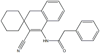 N-(2-cyano-3,4-dihydrospiro[naphthalene-3,1'-cyclohexane]-1-yl)-2-phenylacetamide Struktur