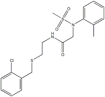 N-{2-[(2-chlorobenzyl)thio]ethyl}-2-[2-methyl(methylsulfonyl)anilino]acetamide Struktur