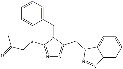 1-{[5-(1H-1,2,3-benzotriazol-1-ylmethyl)-4-benzyl-4H-1,2,4-triazol-3-yl]sulfanyl}acetone Struktur