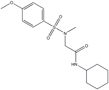 N-cyclohexyl-2-[[(4-methoxyphenyl)sulfonyl](methyl)amino]acetamide Struktur