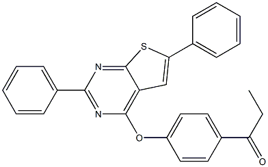 1-{4-[(2,6-diphenylthieno[2,3-d]pyrimidin-4-yl)oxy]phenyl}-1-propanone Struktur