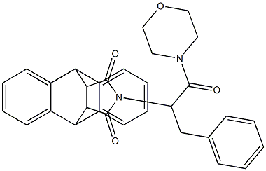 17-[1-benzyl-2-(4-morpholinyl)-2-oxoethyl]-17-azapentacyclo[6.6.5.0~2,7~.0~9,14~.0~15,19~]nonadeca-2,4,6,9,11,13-hexaene-16,18-dione Struktur