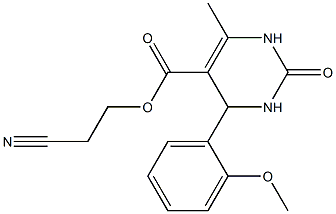 2-cyanoethyl 4-(2-methoxyphenyl)-6-methyl-2-oxo-1,2,3,4-tetrahydro-5-pyrimidinecarboxylate Struktur