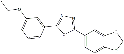 3-[5-(1,3-benzodioxol-5-yl)-1,3,4-oxadiazol-2-yl]phenyl ethyl ether Struktur