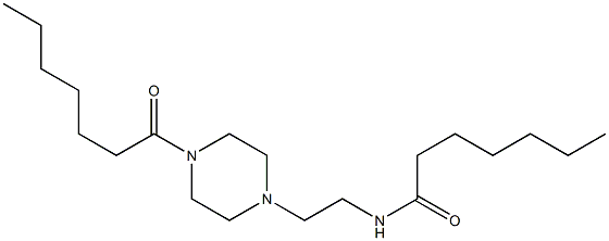 N-[2-(4-heptanoyl-1-piperazinyl)ethyl]heptanamide Struktur