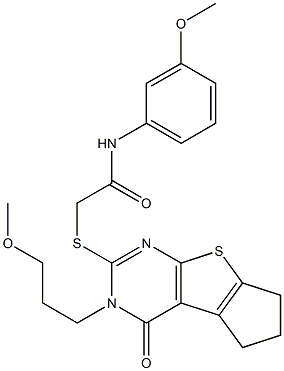 N-(3-methoxyphenyl)-2-{[3-(3-methoxypropyl)-4-oxo-3,5,6,7-tetrahydro-4H-cyclopenta[4,5]thieno[2,3-d]pyrimidin-2-yl]sulfanyl}acetamide Struktur