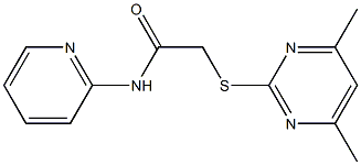 2-[(4,6-dimethyl-2-pyrimidinyl)sulfanyl]-N-(2-pyridinyl)acetamide Struktur