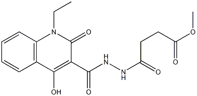 methyl 4-{2-[(1-ethyl-4-hydroxy-2-oxo-1,2-dihydro-3-quinolinyl)carbonyl]hydrazino}-4-oxobutanoate Struktur