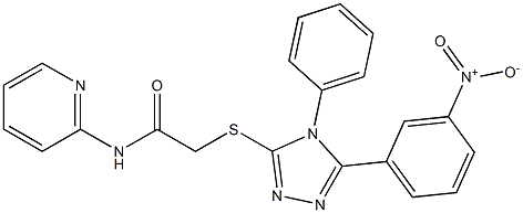 2-[(5-{3-nitrophenyl}-4-phenyl-4H-1,2,4-triazol-3-yl)sulfanyl]-N-(2-pyridinyl)acetamide Struktur