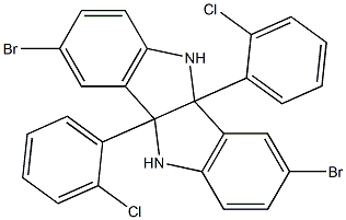 3,8-dibromo-4b,9b-bis(2-chlorophenyl)-4b,5,9b,10-tetrahydroindolo[3,2-b]indole Struktur