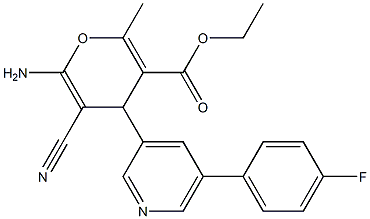 ethyl 6-amino-5-cyano-4-[5-(4-fluorophenyl)-3-pyridinyl]-2-methyl-4H-pyran-3-carboxylate Struktur