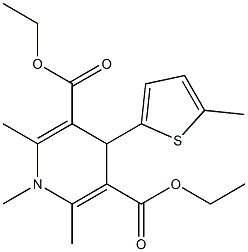 diethyl 1,2,6-trimethyl-4-(5-methylthien-2-yl)-1,4-dihydropyridine-3,5-dicarboxylate Struktur