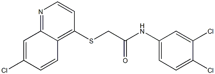 2-[(7-chloro-4-quinolinyl)sulfanyl]-N-(3,4-dichlorophenyl)acetamide Struktur