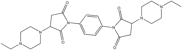 3-(4-ethyl-1-piperazinyl)-1-{4-[3-(4-ethyl-1-piperazinyl)-2,5-dioxo-1-pyrrolidinyl]phenyl}-2,5-pyrrolidinedione Struktur