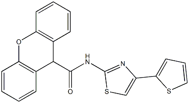 N-[4-(2-thienyl)-1,3-thiazol-2-yl]-9H-xanthene-9-carboxamide Struktur