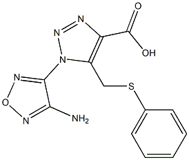 1-(4-amino-1,2,5-oxadiazol-3-yl)-5-[(phenylthio)methyl]-1H-1,2,3-triazole-4-carboxylicacid Struktur