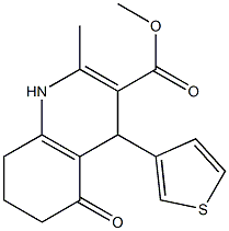 methyl 2-methyl-5-oxo-4-(3-thienyl)-1,4,5,6,7,8-hexahydro-3-quinolinecarboxylate Struktur